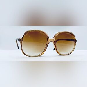Vintage C.V. Skinny-382 Brown Oval Oversized Sunglasses Frames Only